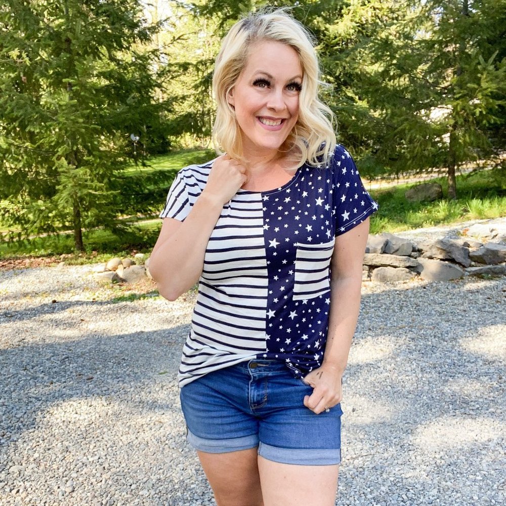 Two Timer Tee in Stars and stripes